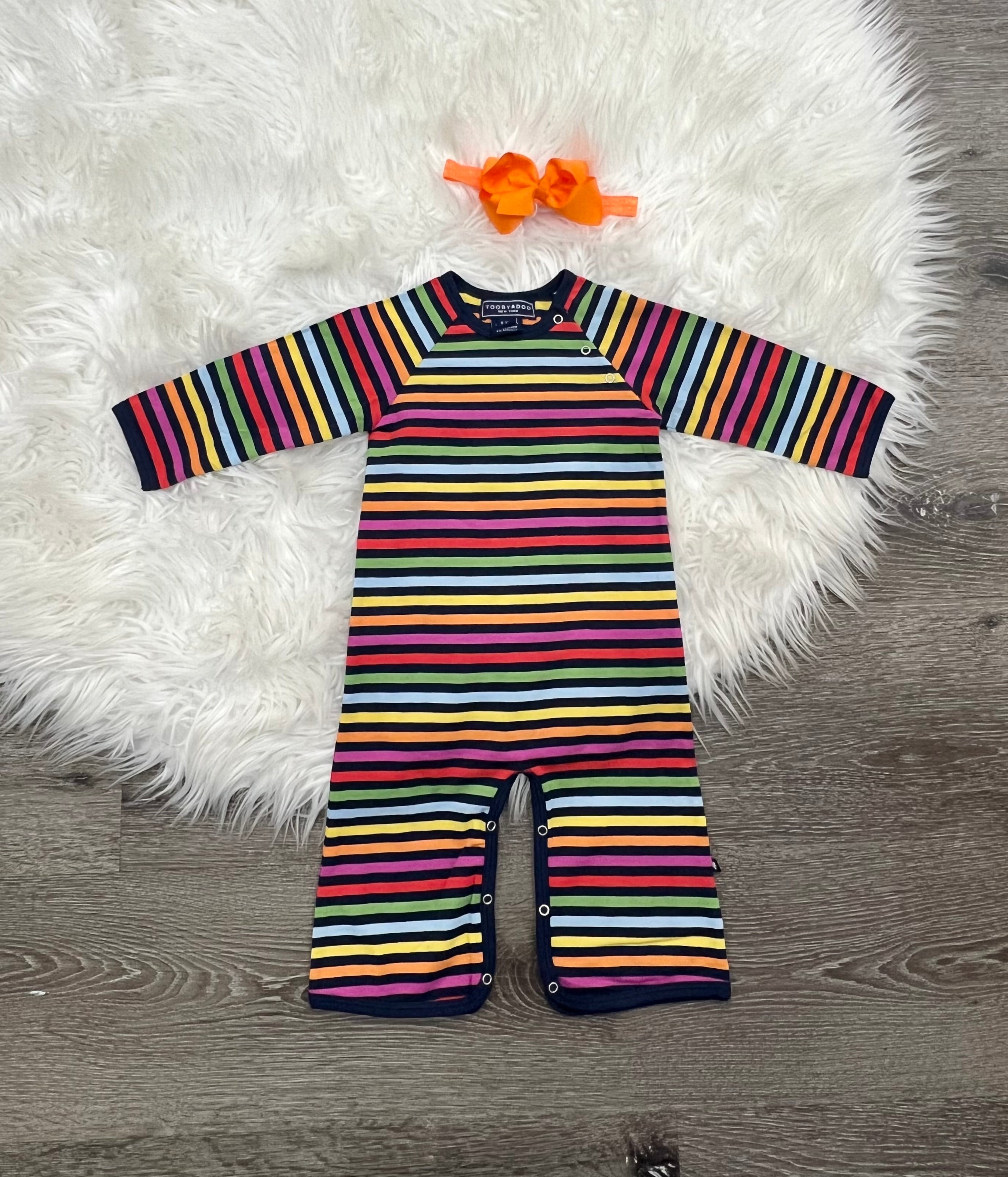 Toobydoo Rainbow Striped Jumpsuit