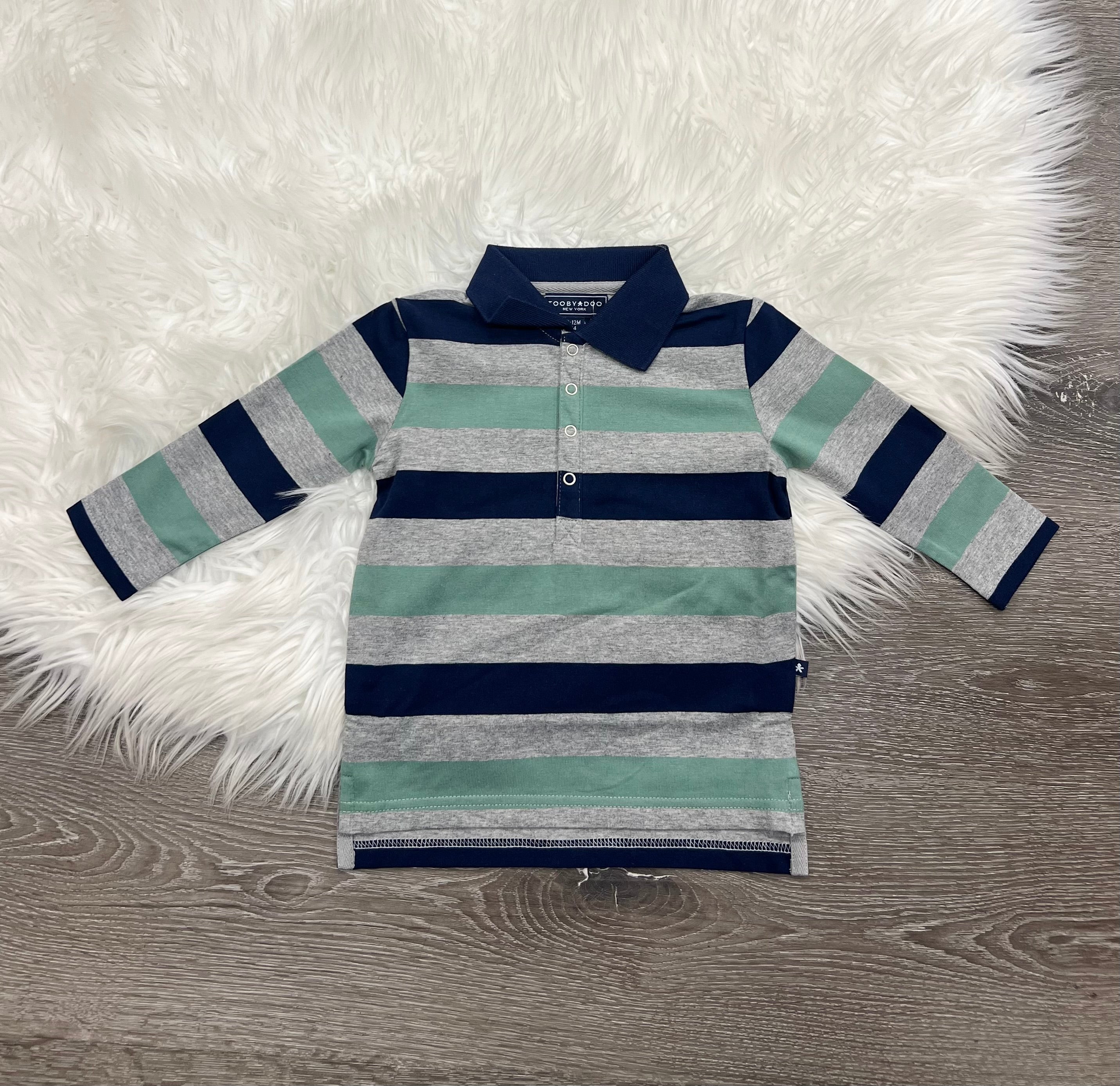 Toobydoo Striped Polo Long Sleeve Shirt J30143