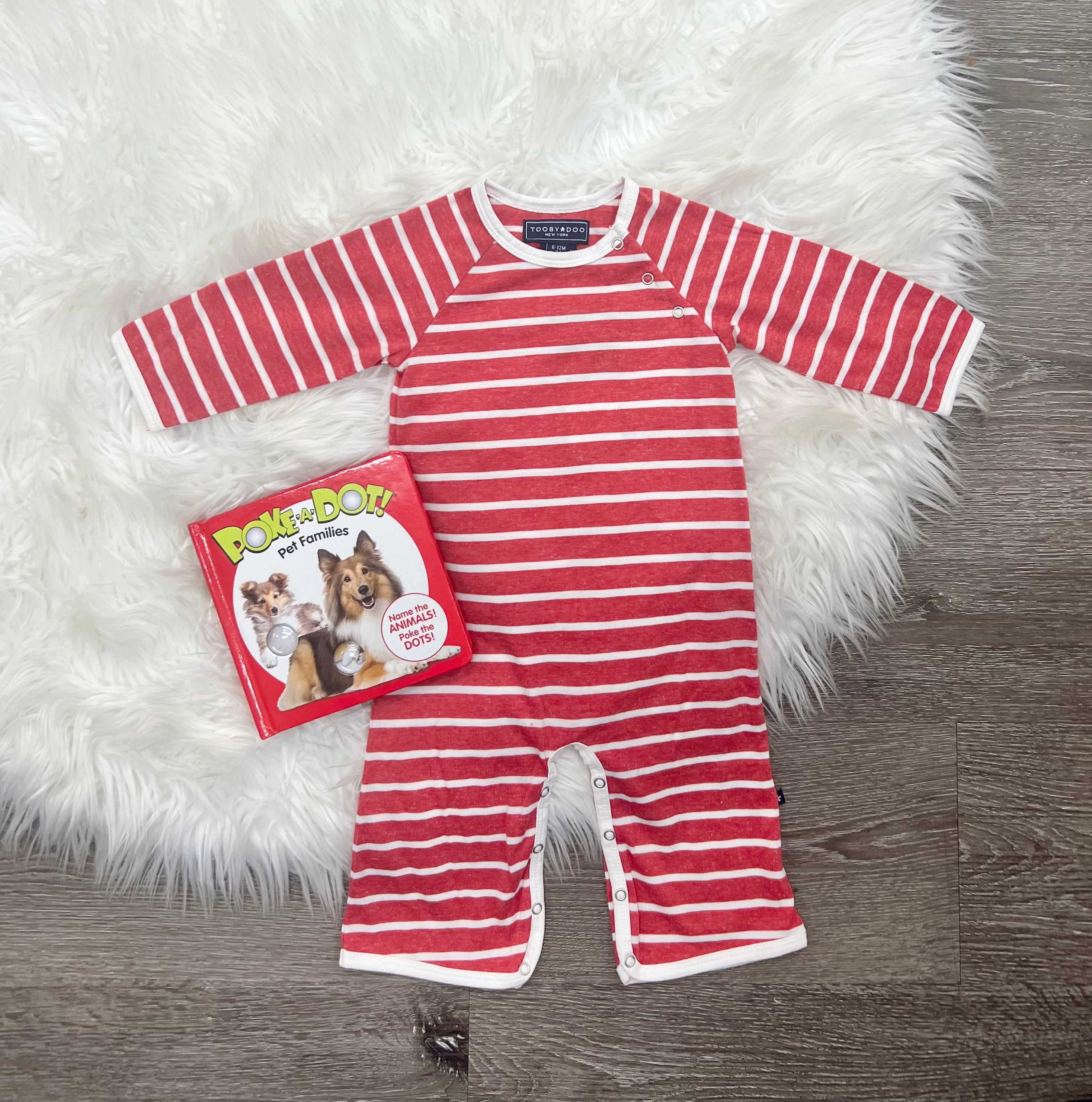 Toobydoo Red & White Striped Jumpsuit B10175