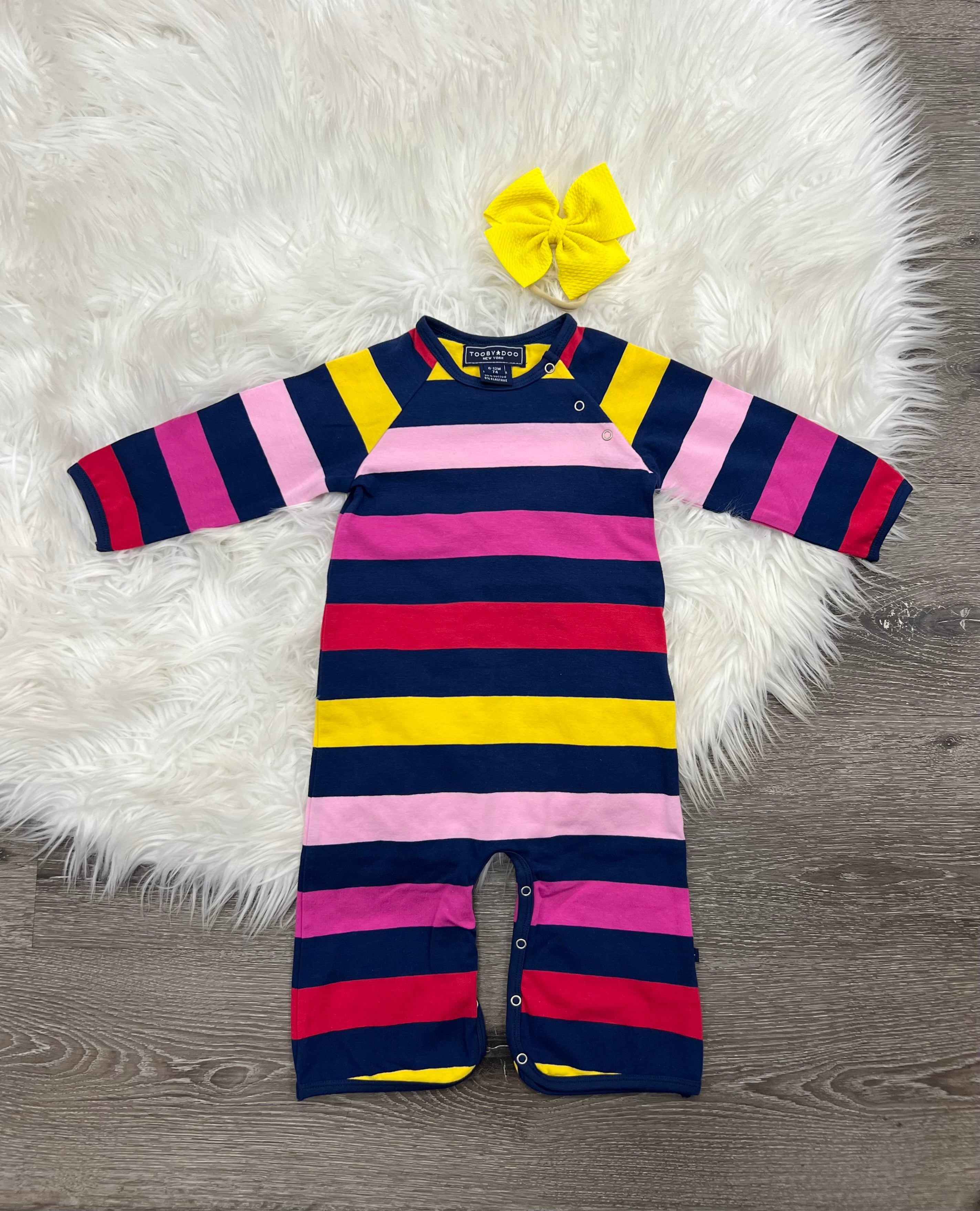 Toobydoo Girls Striped Jumpsuit