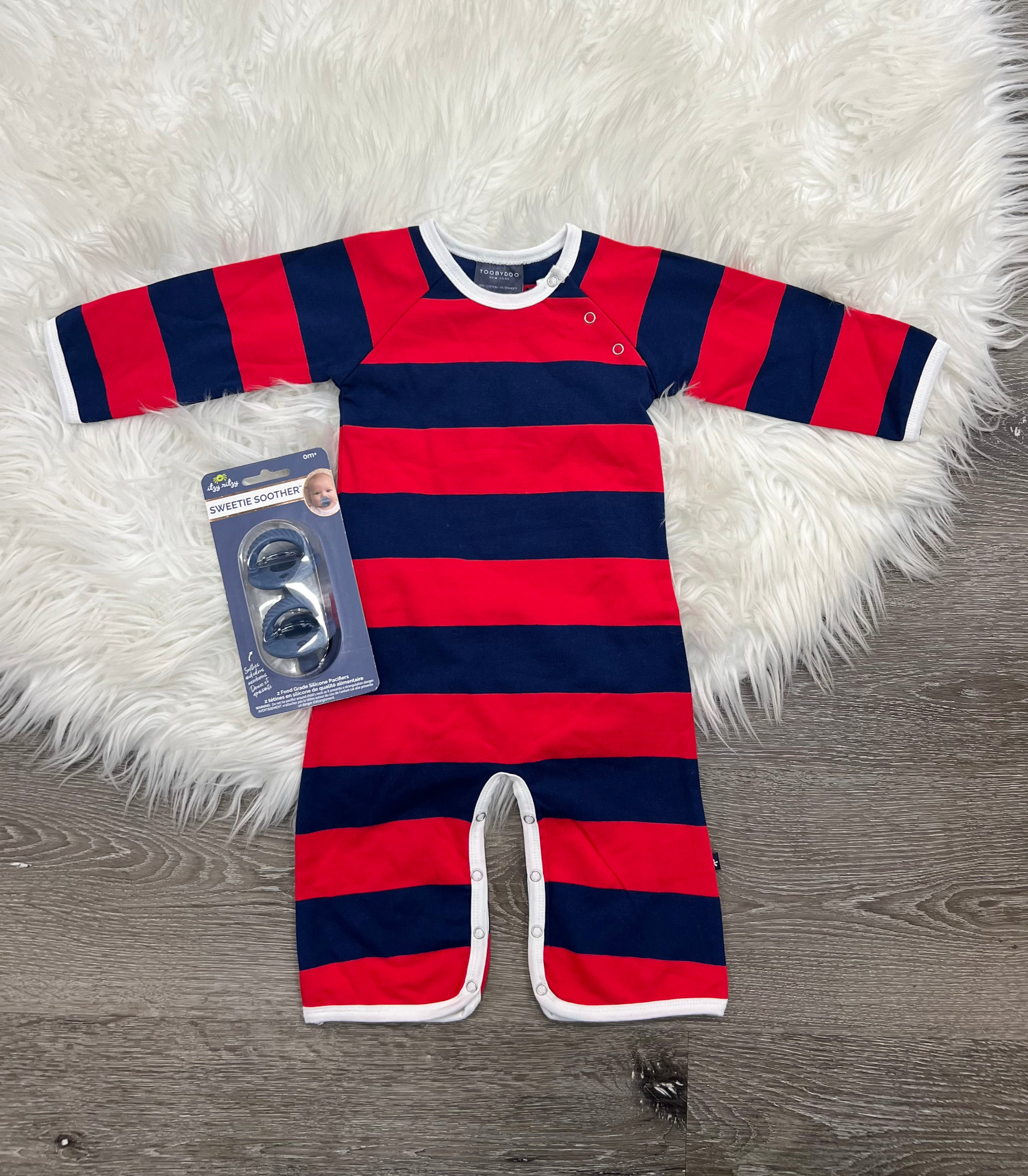 Toobydoo Red And Blue Striped Bootcut Jumpsuit B10393