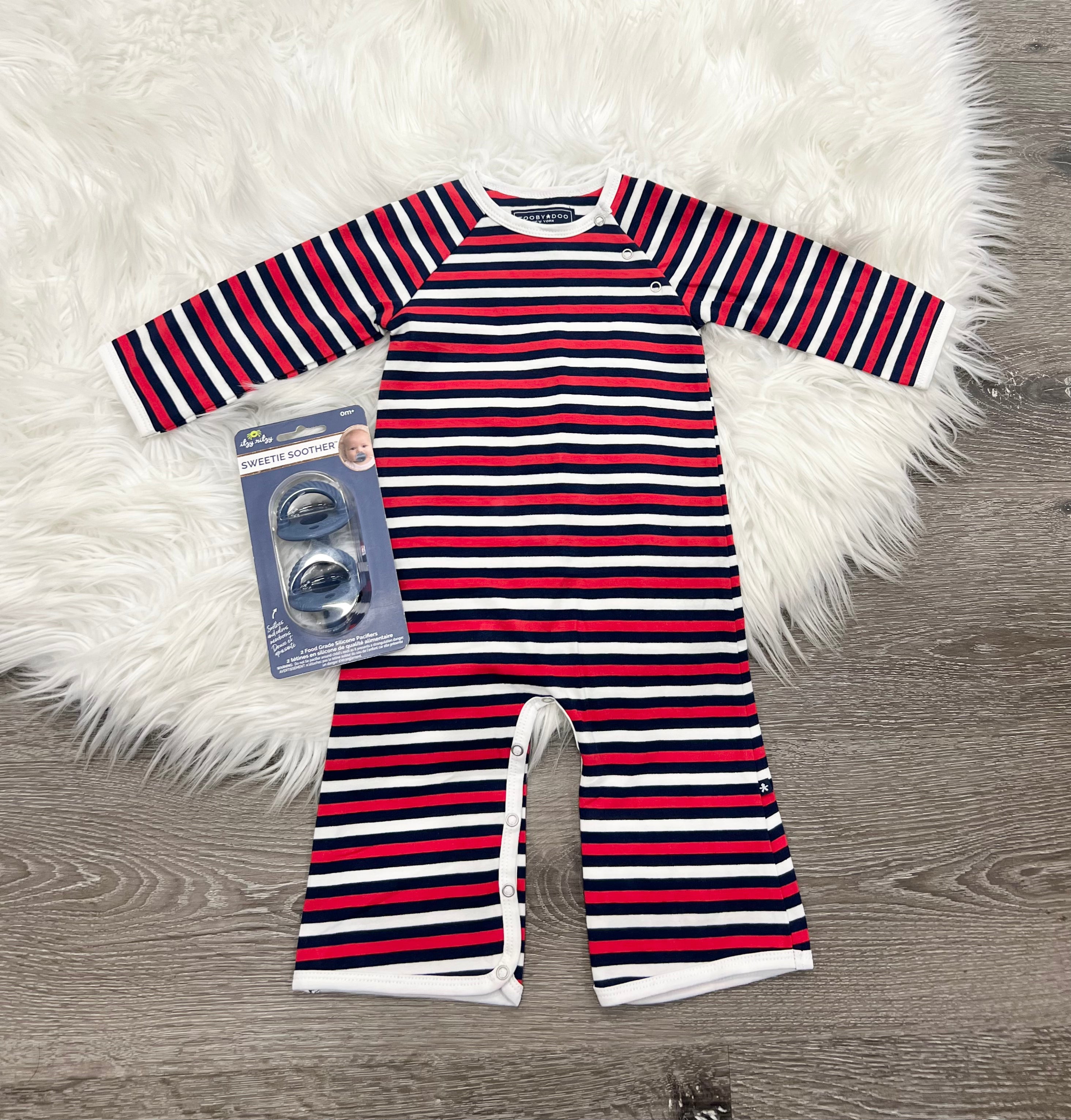 Toobydoo Red, White And Blue Jumpsuit