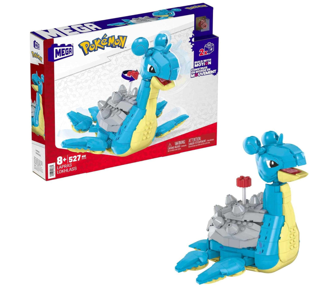 MEGA Pokémon Building Toys Set Lapras with 527 Pieces, Articulated and Poseable with Motion, 6 Inches Tall, for Kids