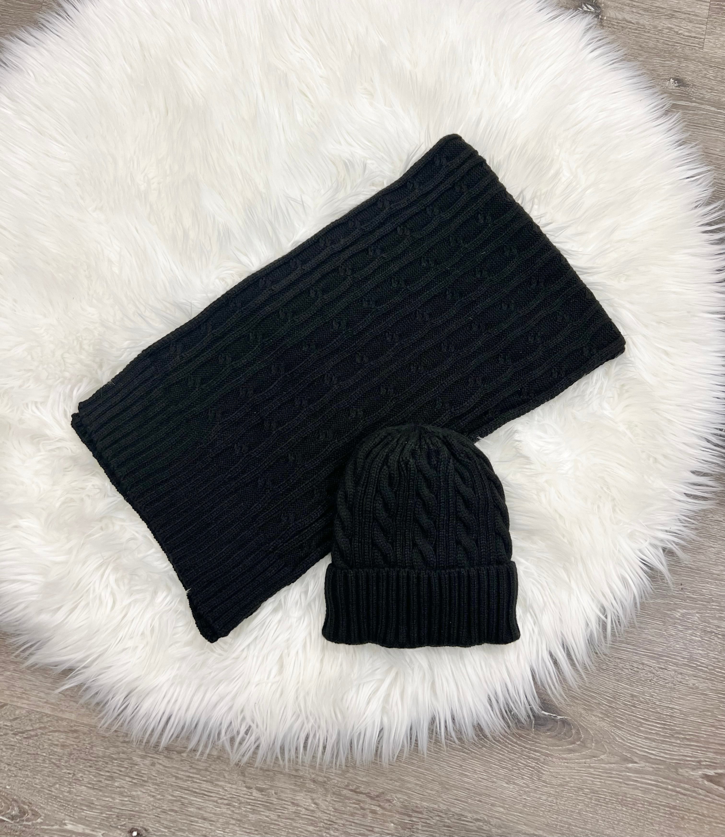 Black Hat & Scarf Set