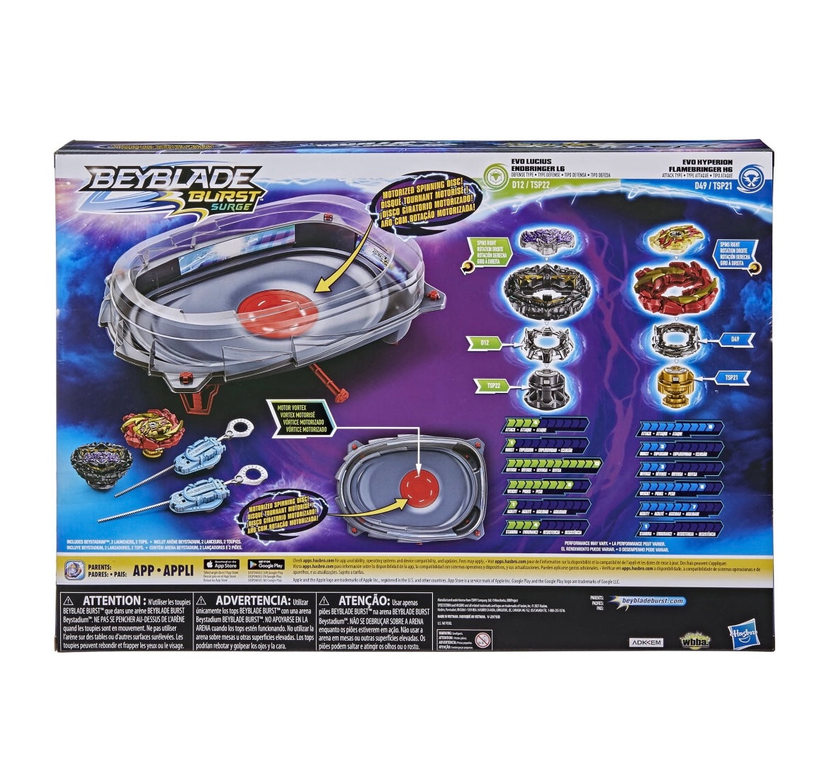 Beyblade Burst Surge Speedstorm Motor Strike Battling Top Set