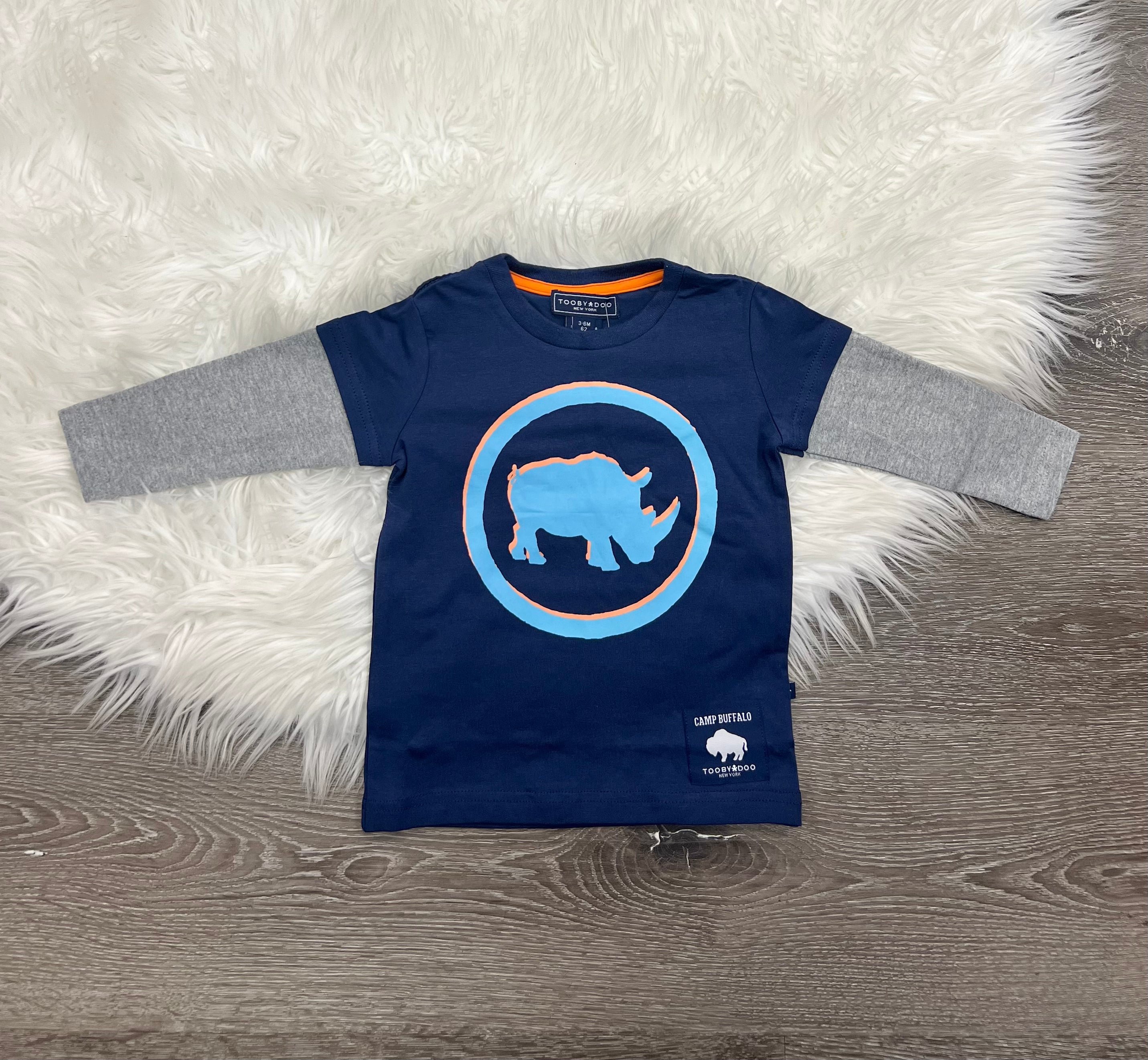 Toobydoo Camp Buffalo Rhino Long Sleeve J30090