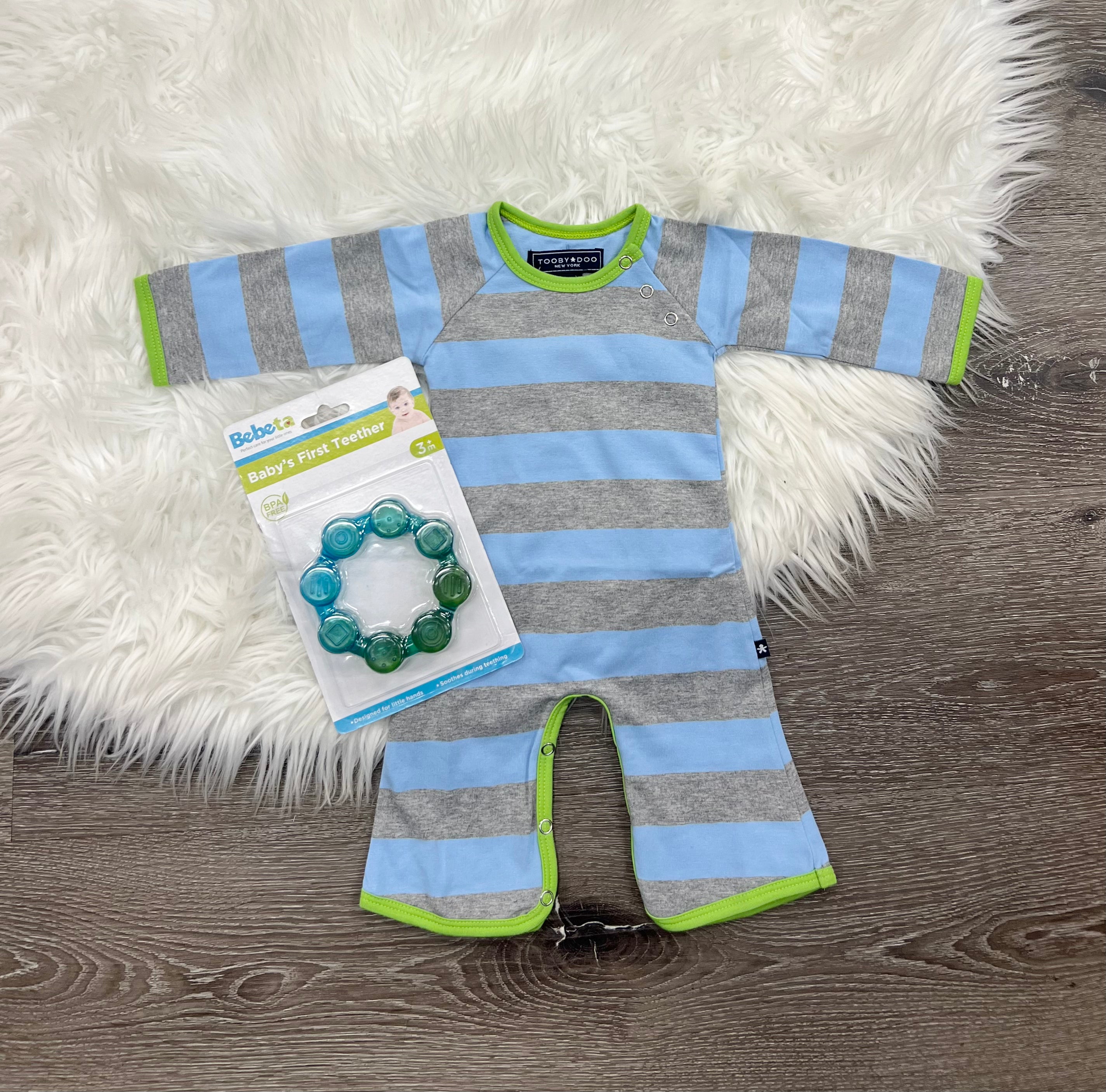 Toobydoo Rugby It Blue Green Jumpsuit B10266