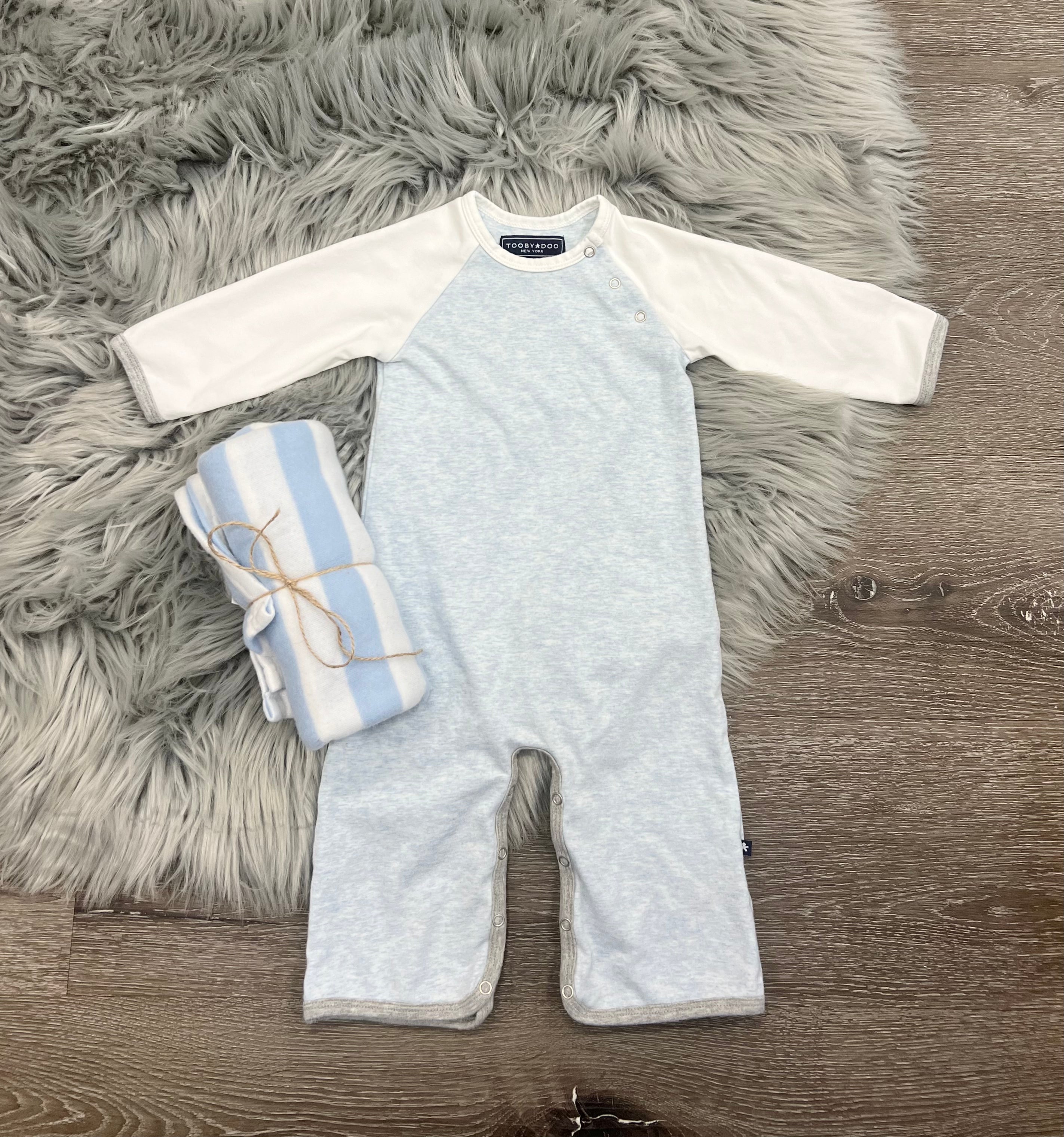 Toobydoo Blue With White Sleeves Jumpsuit