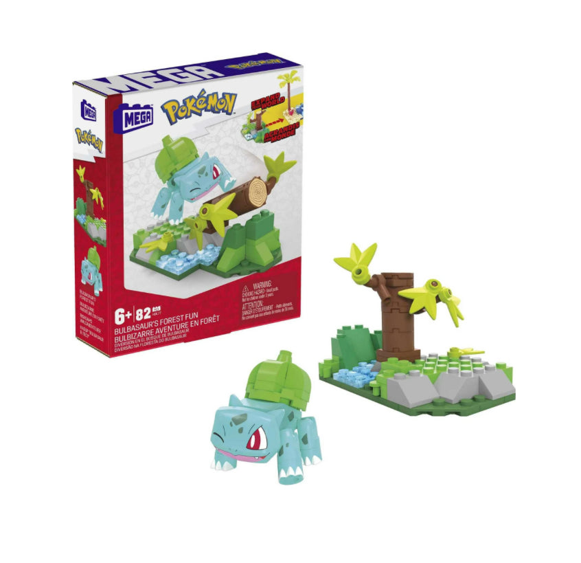 MEGA Pokemon Building Toy Kit, Bulbasaur's Forest Fun with 1 Action Figure (82 Pieces)