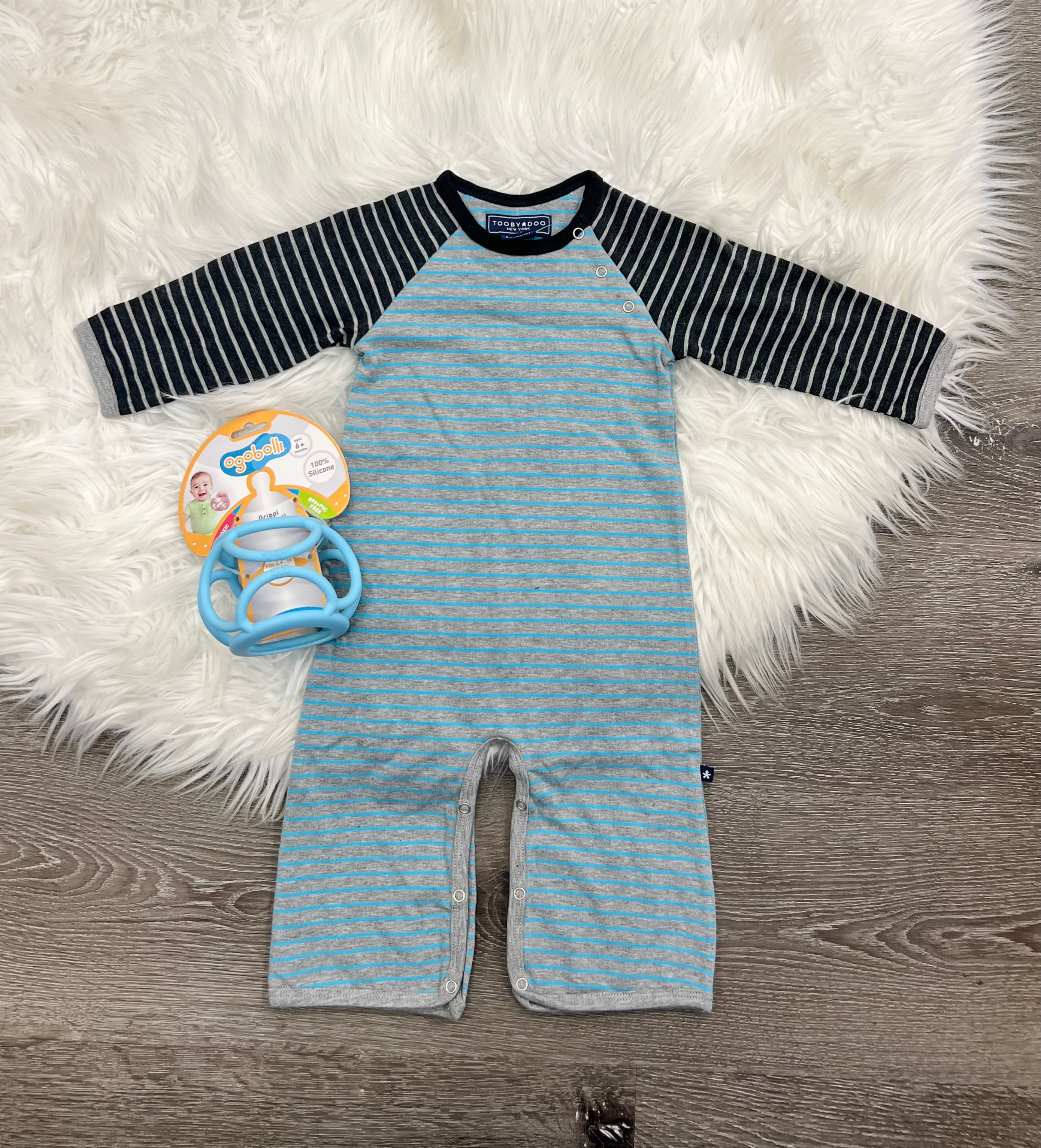 Toobydoo Grey And Blue Jumpsuit