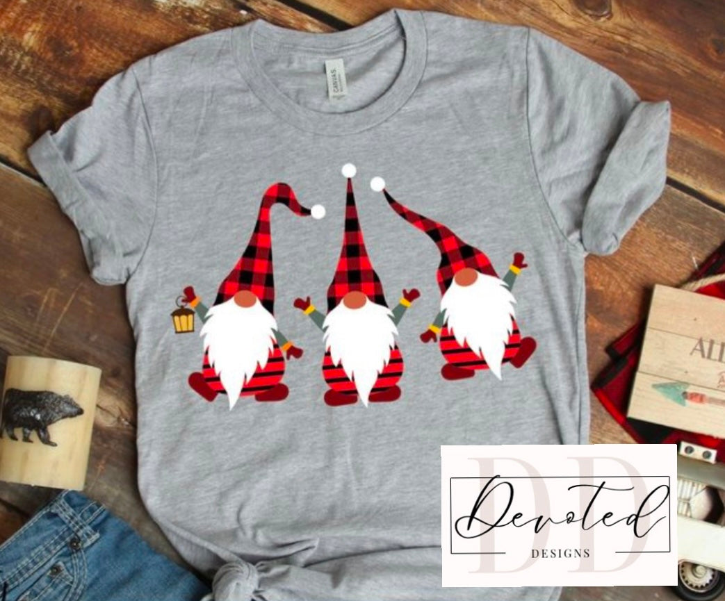 #0000 Red Plaid Holiday Gnomes