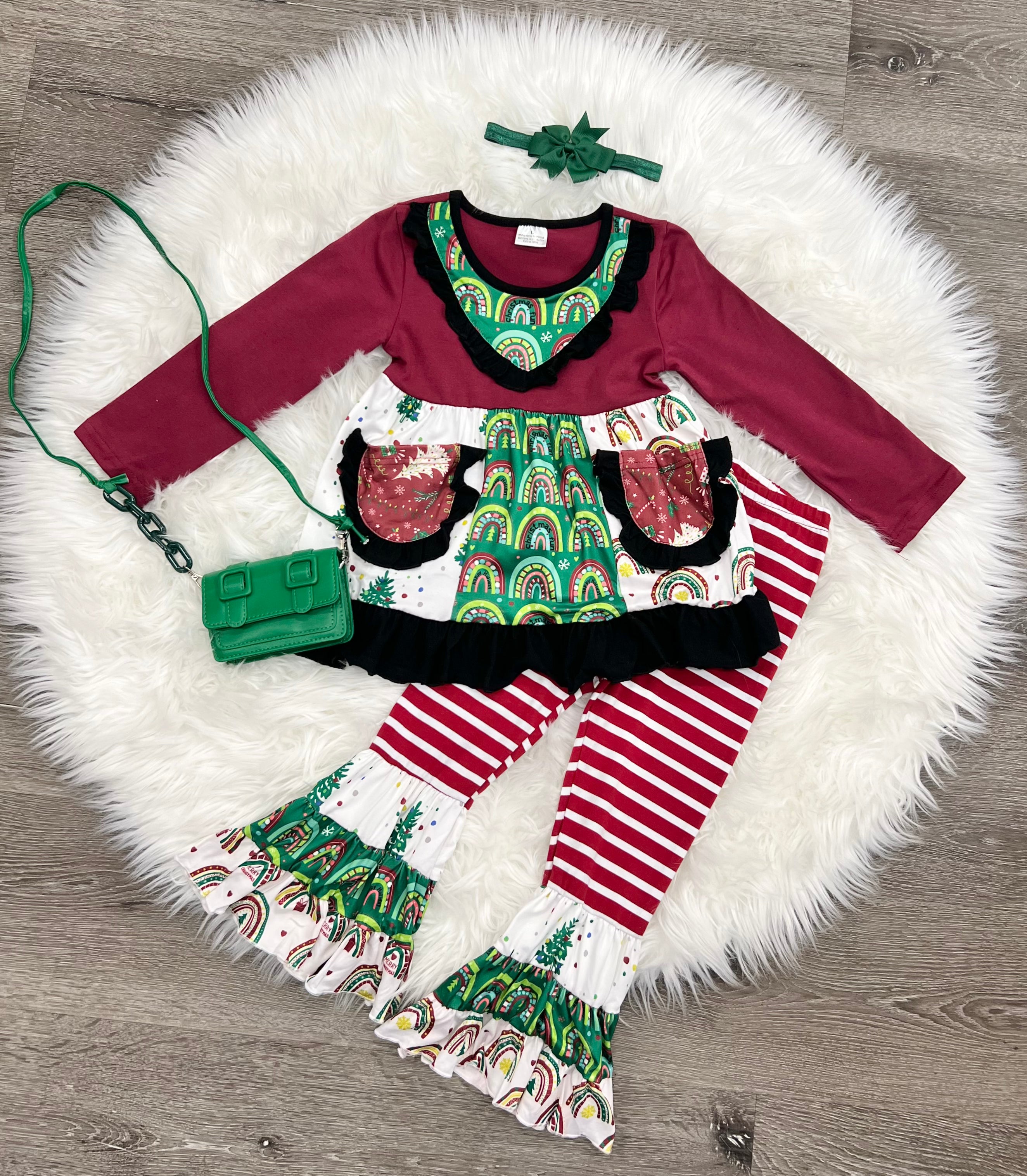 Holiday Rainbow Ruffles Outfit