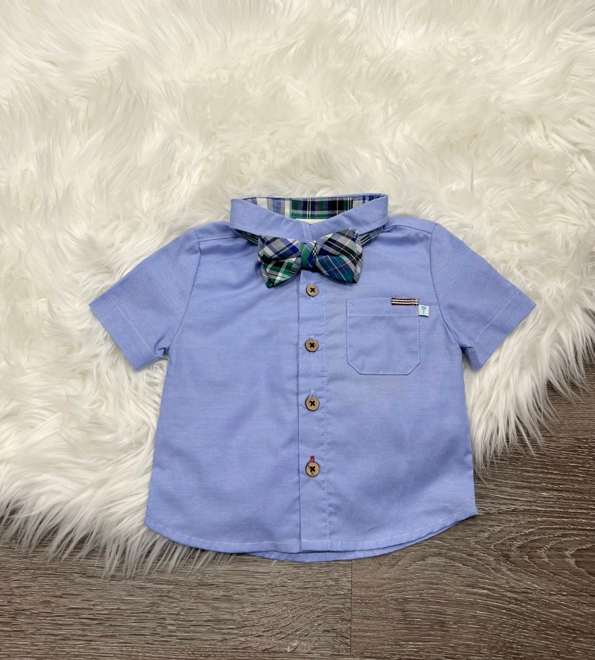 FORE!! Blue Button Up Bow Tie Set