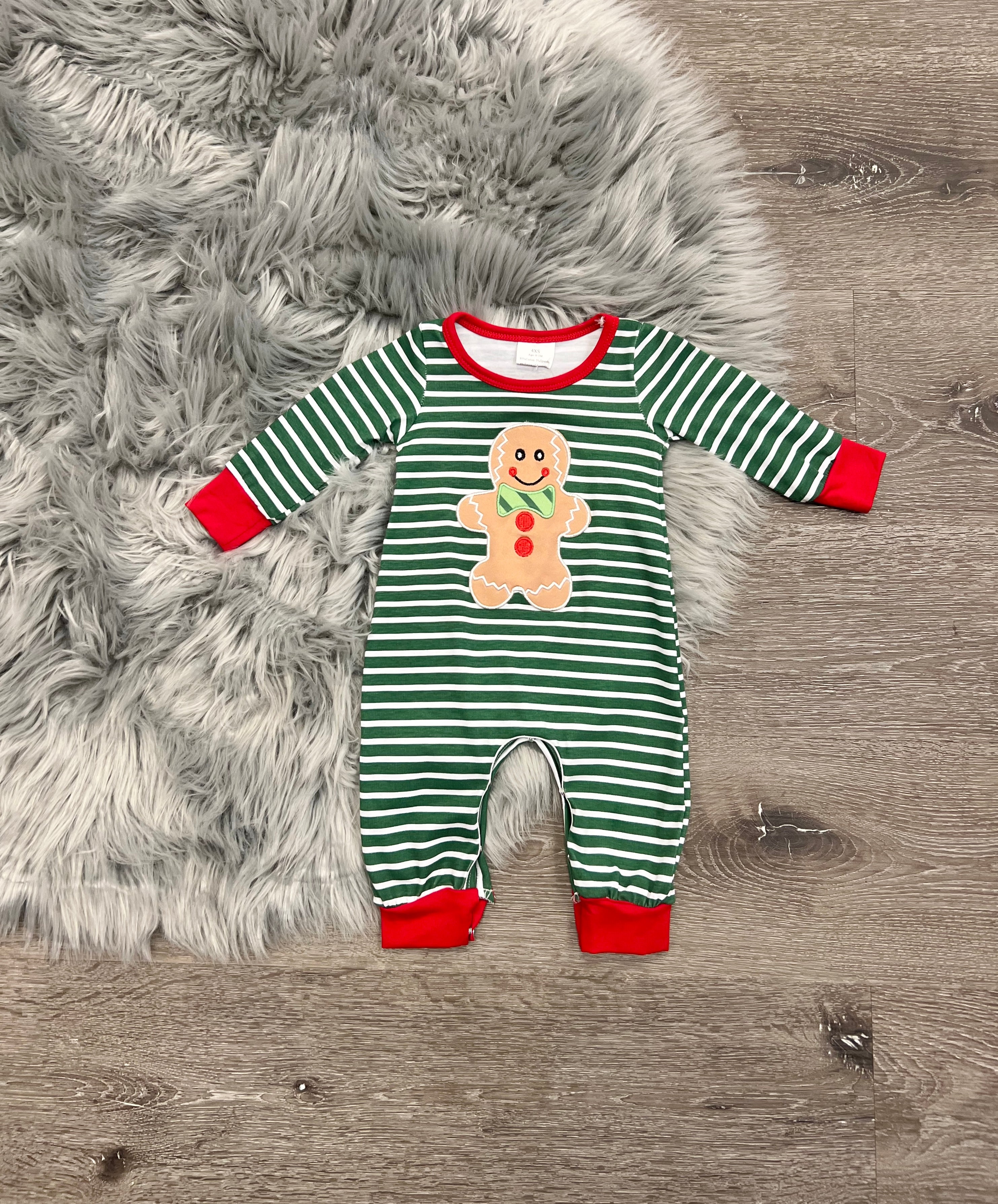 Striped Gingerbread Romper