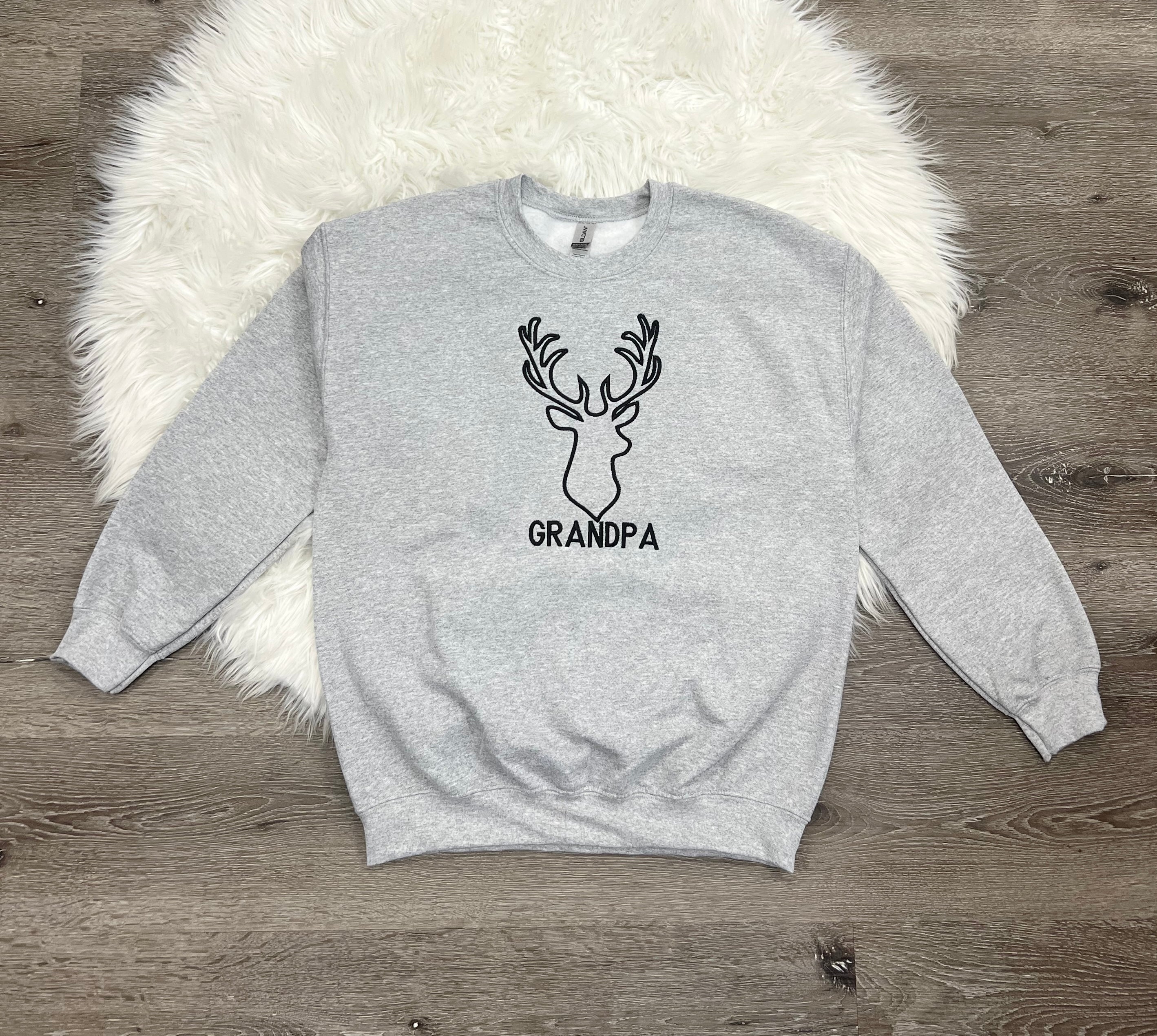 Embroidered Grandpa Deer Sweatshirt