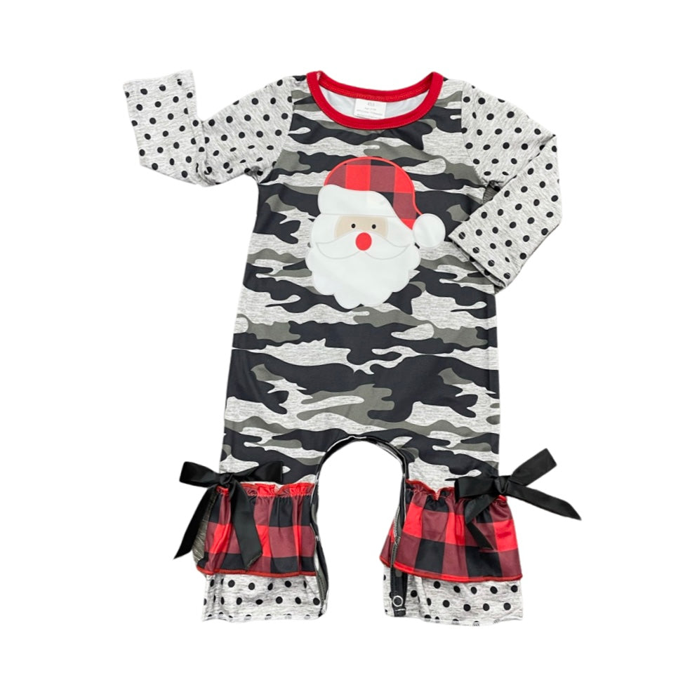 Camo Santa Ruffle Romper