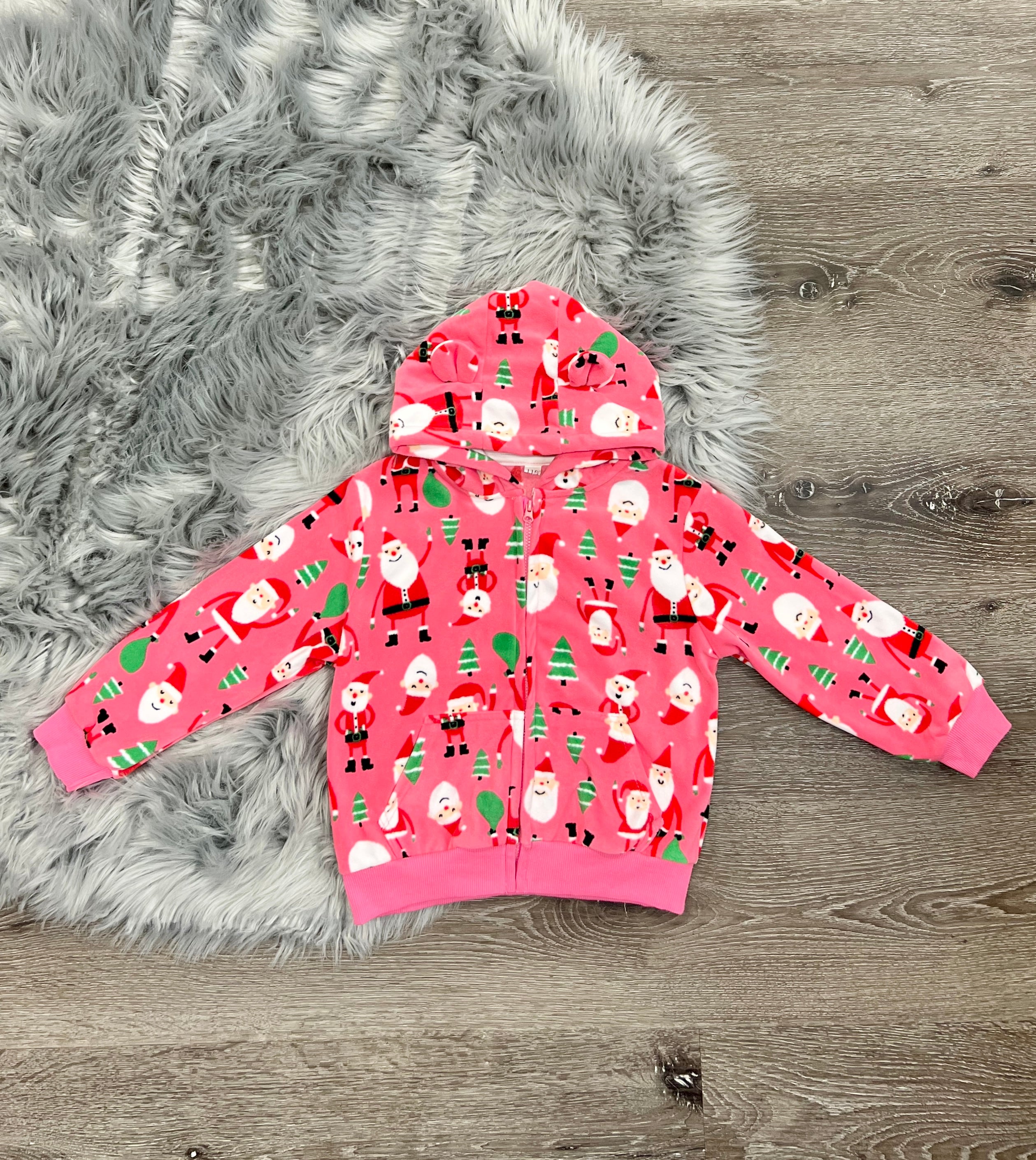 Pink Fleece Santa Hoodie