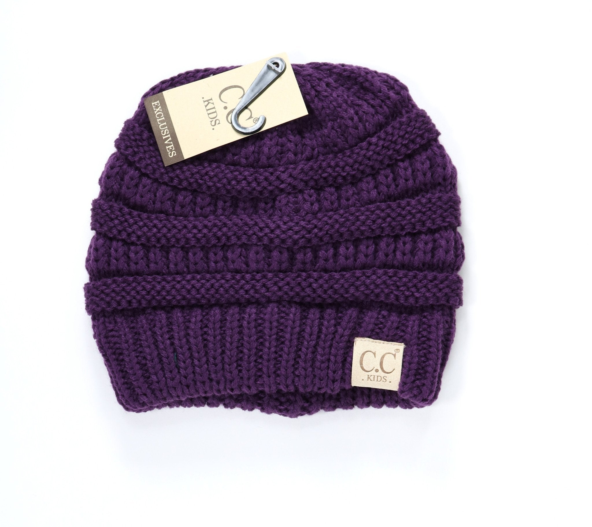 Buy dark-purple CC Solid Beanie